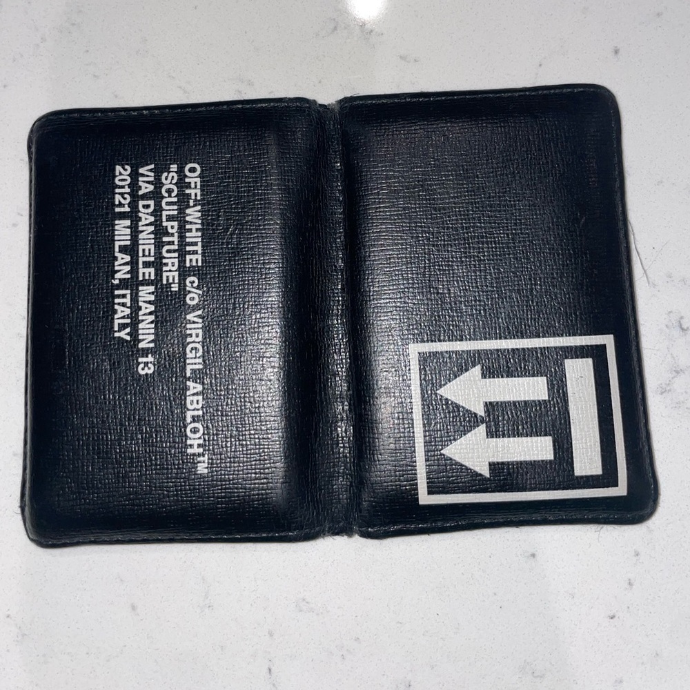 Off-White Black Wallet with White Print